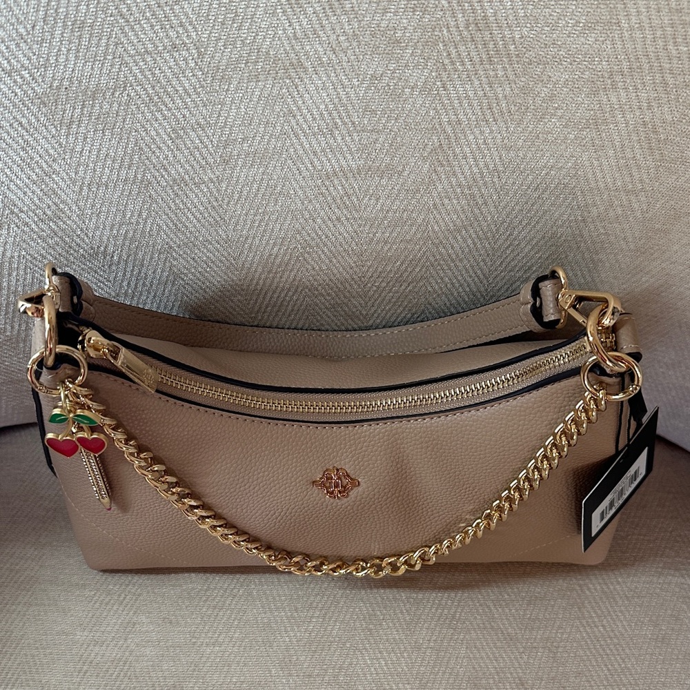 Nanette Lepore Beige Shoulder Bag with Gold Chain - Picture 9 of 11